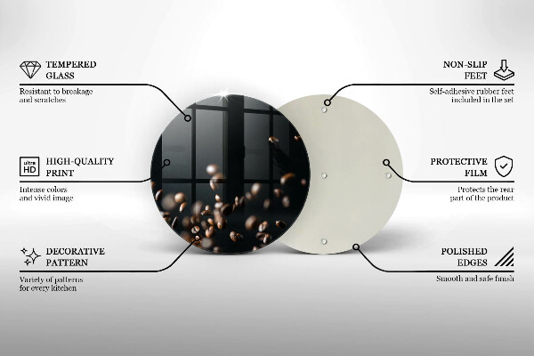 Skärbräda glas unik Fallande kaffebönor