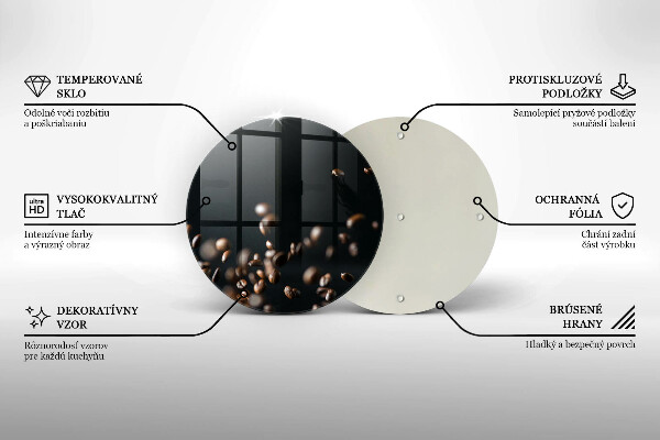 Skärbräda glas unik Fallande kaffebönor