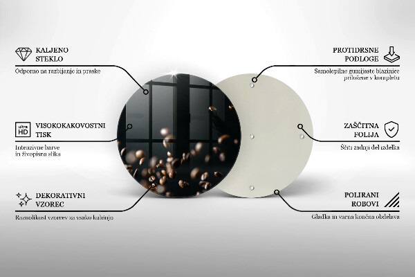 Skärbräda glas unik Fallande kaffebönor
