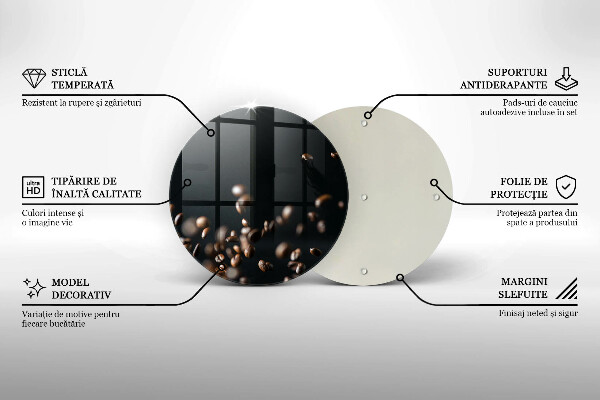 Skärbräda glas unik Fallande kaffebönor