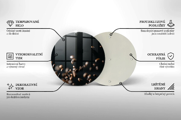 Skärbräda glas unik Fallande kaffebönor