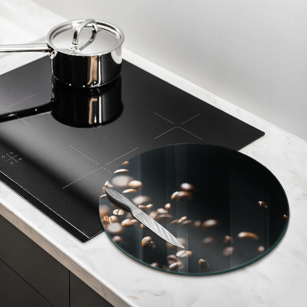 Skärbräda glas unik Fallande kaffebönor