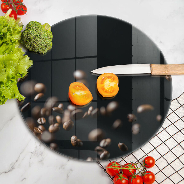 Skärbräda glas unik Fallande kaffebönor