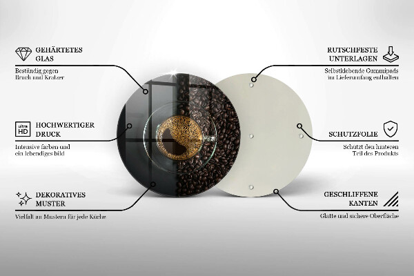 Skärbräda glas unik Kaffe och bönor