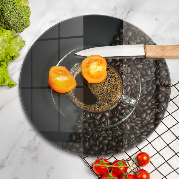 Skärbräda glas unik Kaffe och bönor