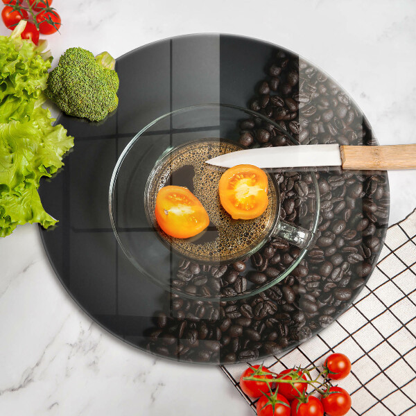 Skärbräda glas unik Kaffe och bönor