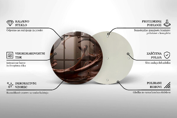 Skärbräda glas unik Flytande choklad