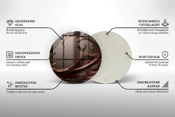 Skärbräda glas unik Flytande choklad