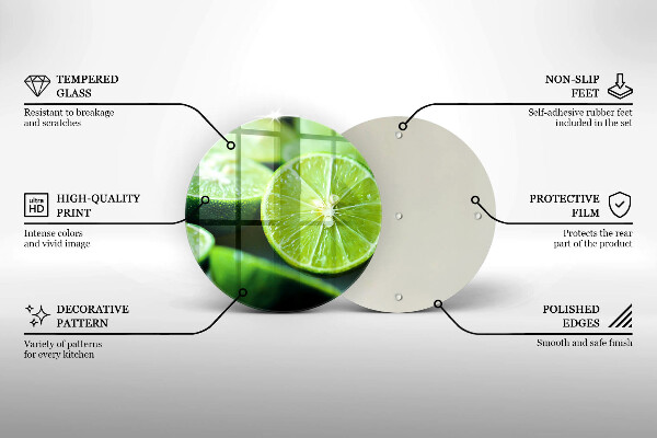 Skärbräda glas unik Lime citrus