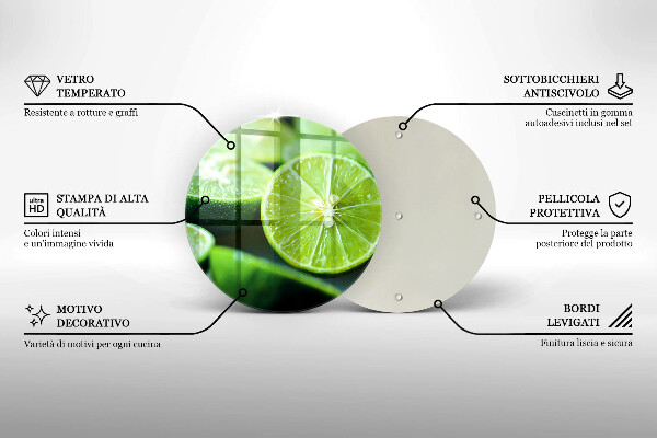 Skärbräda glas unik Lime citrus