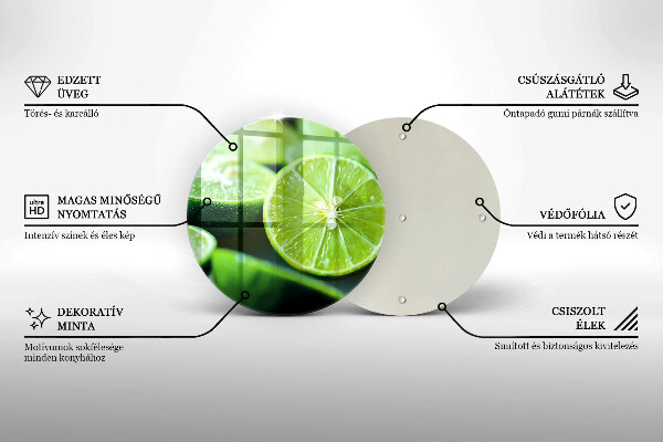 Skärbräda glas unik Lime citrus
