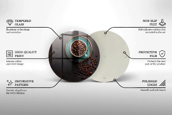 Skärbräda glas unik En kopp kaffebönor