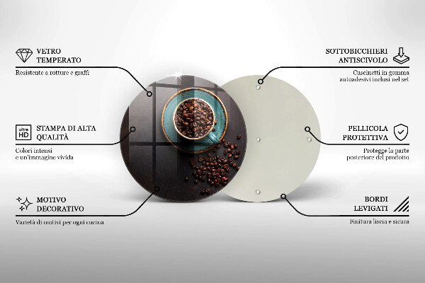 Skärbräda glas unik En kopp kaffebönor