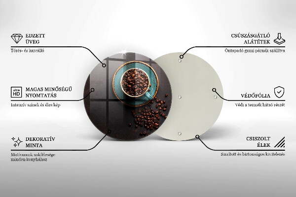 Skärbräda glas unik En kopp kaffebönor