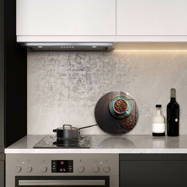 Skärbräda glas unik En kopp kaffebönor