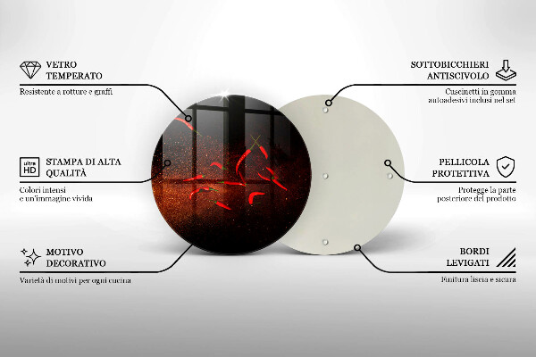 Skärbräda glas unik Varm chilipeppar