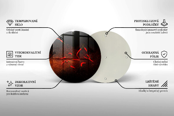 Skärbräda glas unik Varm chilipeppar