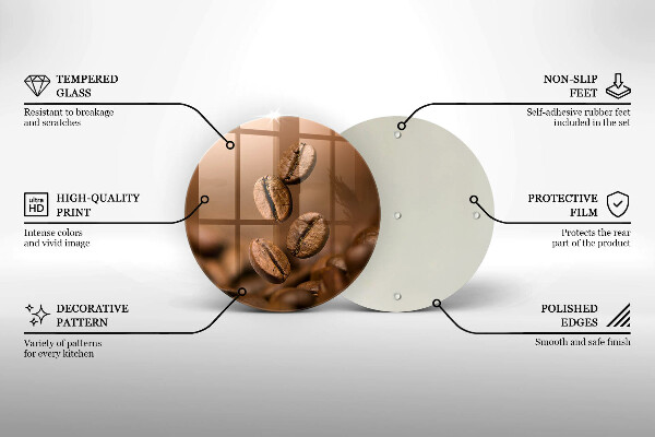 Skärbräda glas unik Kaffebönor