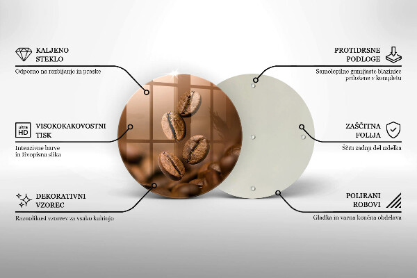 Skärbräda glas unik Kaffebönor