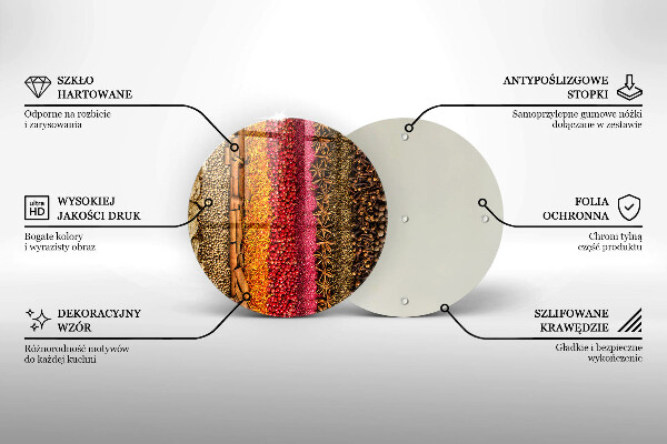Skärbräda glas unik Färgglada kryddor