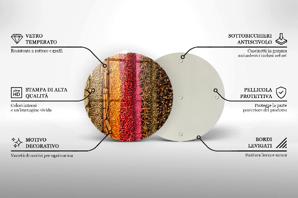 Skärbräda glas unik Färgglada kryddor