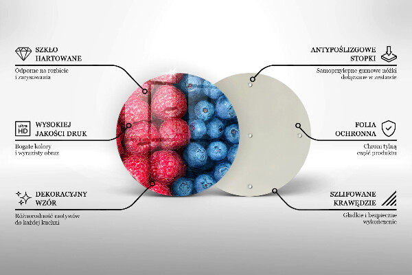 Skärbräda glas unik Hallon och blåbär frukter
