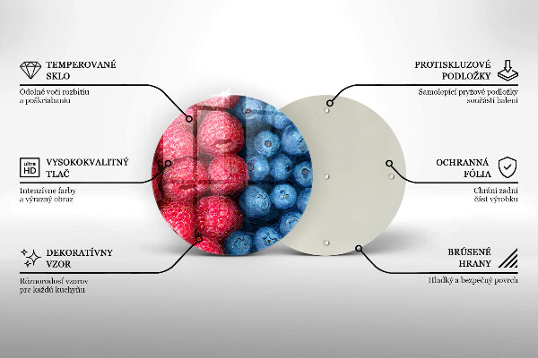 Skärbräda glas unik Hallon och blåbär frukter