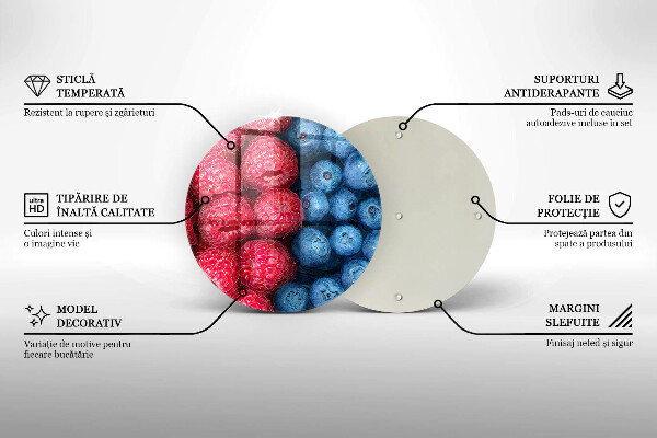 Skärbräda glas unik Hallon och blåbär frukter