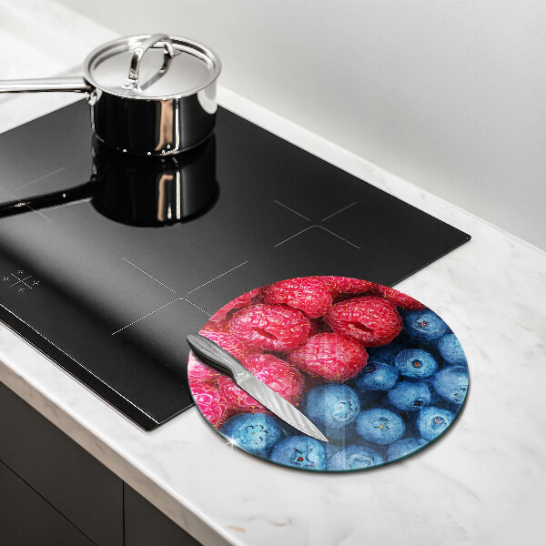 Skärbräda glas unik Hallon och blåbär frukter