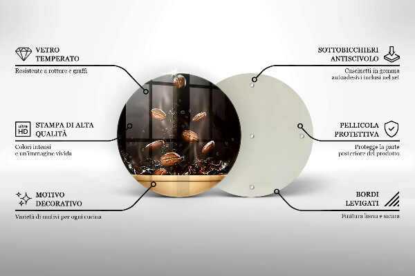 Skärbräda glas unik Heta kaffebönor