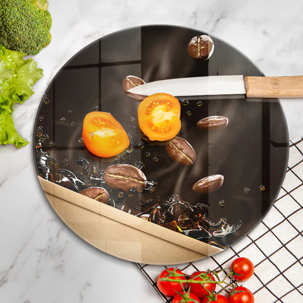 Skärbräda glas unik Heta kaffebönor