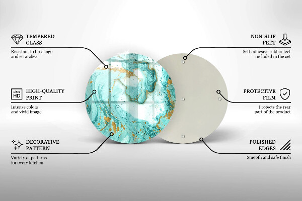 Skärbräda glas unik Blå abstraktion