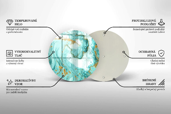Skärbräda glas unik Blå abstraktion