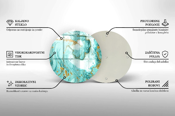 Skärbräda glas unik Blå abstraktion