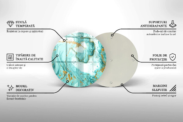 Skärbräda glas unik Blå abstraktion