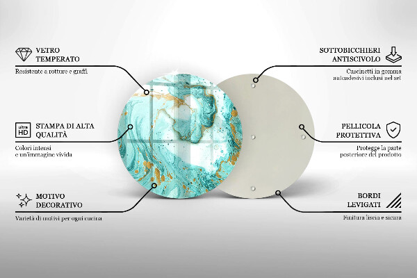 Skärbräda glas unik Blå abstraktion