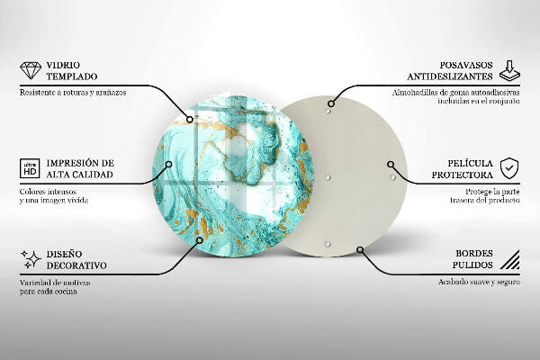 Skärbräda glas unik Blå abstraktion
