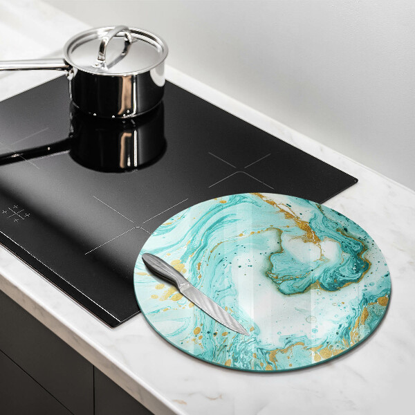 Skärbräda glas unik Blå abstraktion