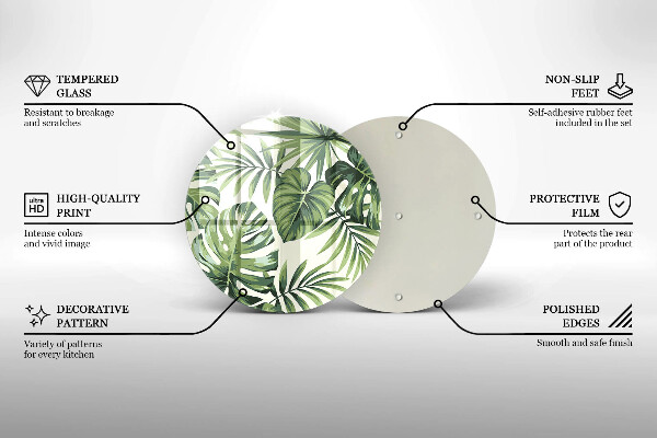 Skärbräda glas unik Monstera lämnar illustration