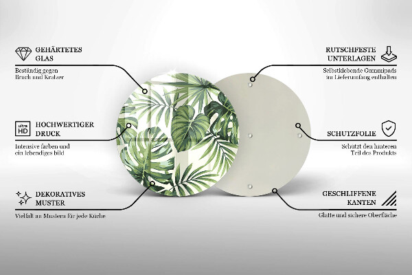 Skärbräda glas unik Monstera lämnar illustration