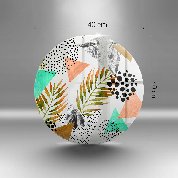 Skärbräda glas unik Boho löv mönster