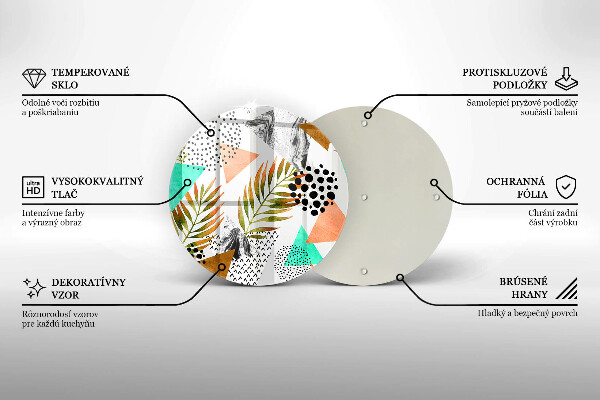 Skärbräda glas unik Boho löv mönster