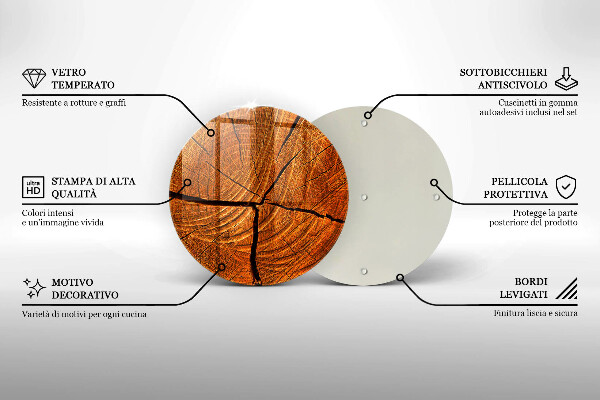 Skärbräda glas unik Trästamstruktur
