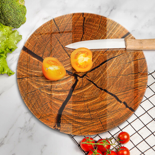 Skärbräda glas unik Trästamstruktur