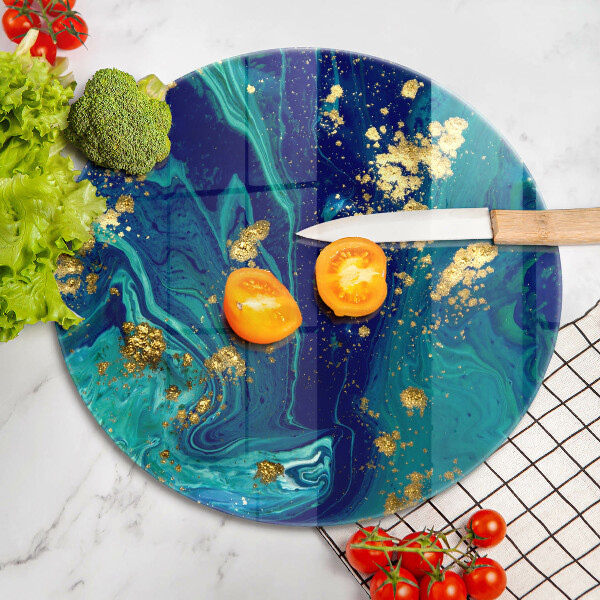 Skärbräda glas unik Abstraktion med guld