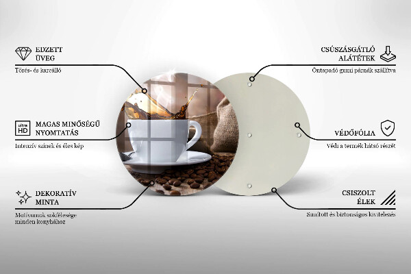 Skärbräda glas unik Kopp och kaffebönor