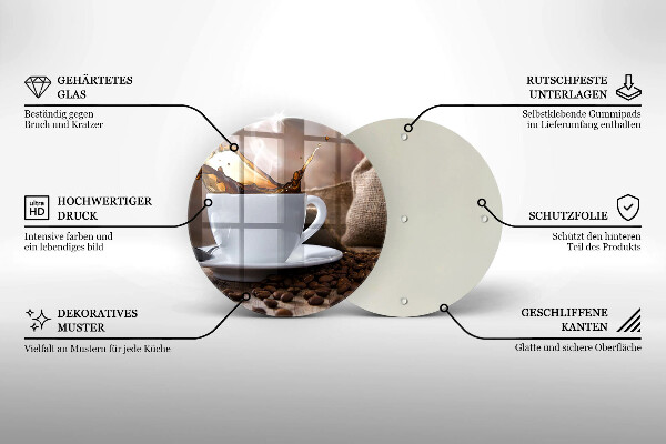 Skärbräda glas unik Kopp och kaffebönor