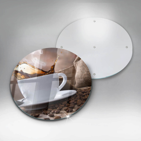 Skärbräda glas unik Kopp och kaffebönor