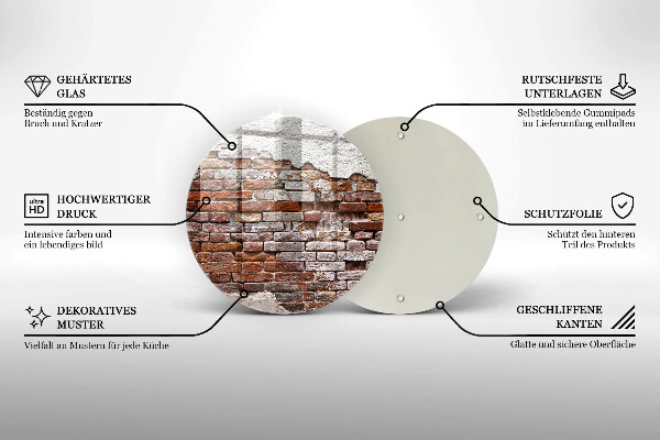 Skärbräda glas unik Gammal tegel- och betongvägg
