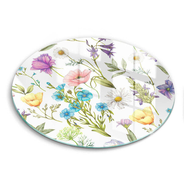 Skärbräda glas unik Blommor illustration